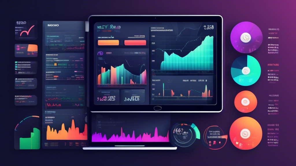 Create a detailed illustration of a stock trading platform screen labeled 'Moomoo,' highlighting the margin section with visually engaging graphs and metrics. Include elements like a trader analyzing data, charts, and financial indicators to represent comprehensive understanding. Use modern, sleek design elements and a professional color palette to convey reliability and sophistication.