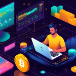 An informative illustration depicting the concept of margin trading on Binance US, featuring a digital trading platform interface, cryptocurrency charts, a