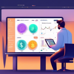 Create an image depicting a friendly educational scene where a novice trader is in a virtual classroom setting, learning about US crypto margin trading. Th