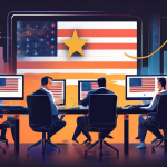 Create an informative illustration that depicts the concept of margin trading on Binance, specifically tailored for USA investors. The image should feature