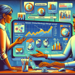 A detailed illustration showing the inner workings of a TD Ameritrade margin account. Depict an educational scene with a financial advisor explaining margin accounts to a client using graphs, charts, and a trading platform interface on a computer screen. Include icons representing borrowing, interest rates, and investment risks, all in a modern, professional office setting.”