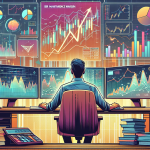 Create an image of a professional financial analyst at a desk, with multiple computer monitors displaying complex stock charts and financial data. Emphasize one monitor showing 'IBKR Maintenance Margin' with various figures and graphs. The scene should convey the seriousness and diligence in managing investment portfolios, highlighting elements like a calculator, financial documents, and a calm, focused atmosphere.