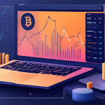 Create an image illustrating the concept of margin trading on Coinbase. Include a digital representation of the Coinbase interface, showcasing charts and g