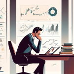 Create an image depicting a thoughtful investor in a modern office, surrounded by financial graphs and charts. The investor is considering the concept of m