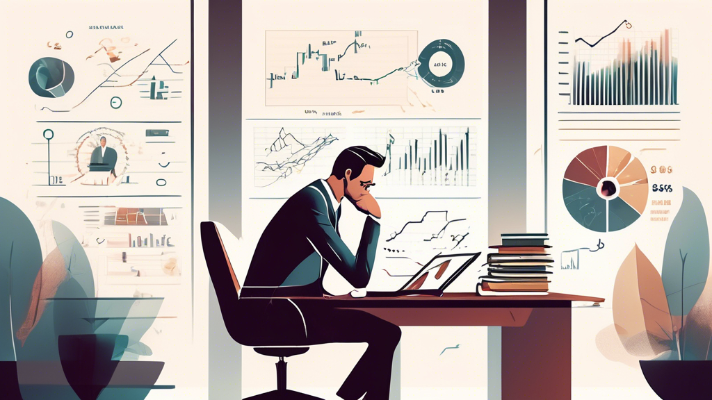 Create an image depicting a thoughtful investor in a modern office, surrounded by financial graphs and charts. The investor is considering the concept of m