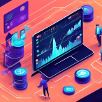 Create an informative and visually engaging illustration that depicts the concept of margin trading on cryptocurrency exchanges. Include elements like a di