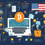 An informative infographic illustrating the concept of margin trading in cryptocurrency, focusing on its application in the USA. The image should include e