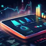 Create an image that visually represents the concept of a margin trading account. Depict an abstract financial market scene with a sleek, modern interface