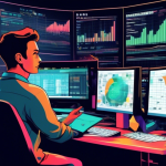 A visually captivating illustration depicting a beginner venturing into the world of margin trading. The scene features a young trader at their desk, surro