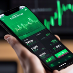 Create an image that illustrates a beginner's guide to margin trading on the Robinhood platform. The image should feature a smartphone screen displaying th