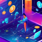 Create an illustration depicting a digital world where characters are engaged in crypto margin trading. The scene should show a futuristic, virtual trading