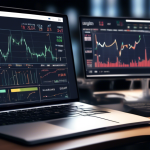 Create an image of a digital dashboard on a computer screen depicting a margin trading exchange platform interface. The interface should include elements l