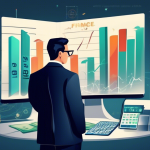 Create an image that visually represents the concept of margin trading facilities. Include elements like a financial chart with rising and falling trends,